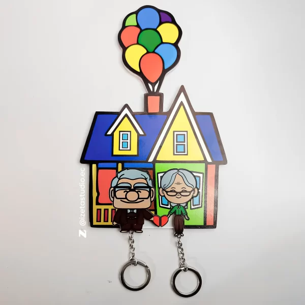 Pareja de Up, Amor que Inspira, viejitos Up, Portallaves Acrílico