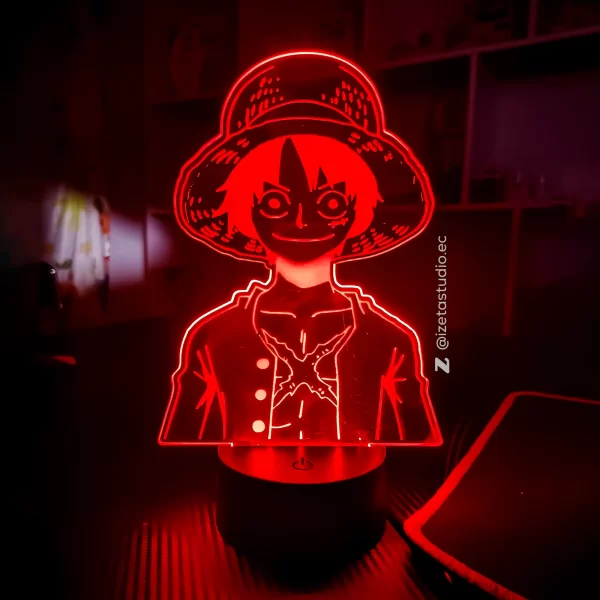 One Piece - Diseño de Luffy, el Niño con Sombrero de Paja, Lámpara RGB LED