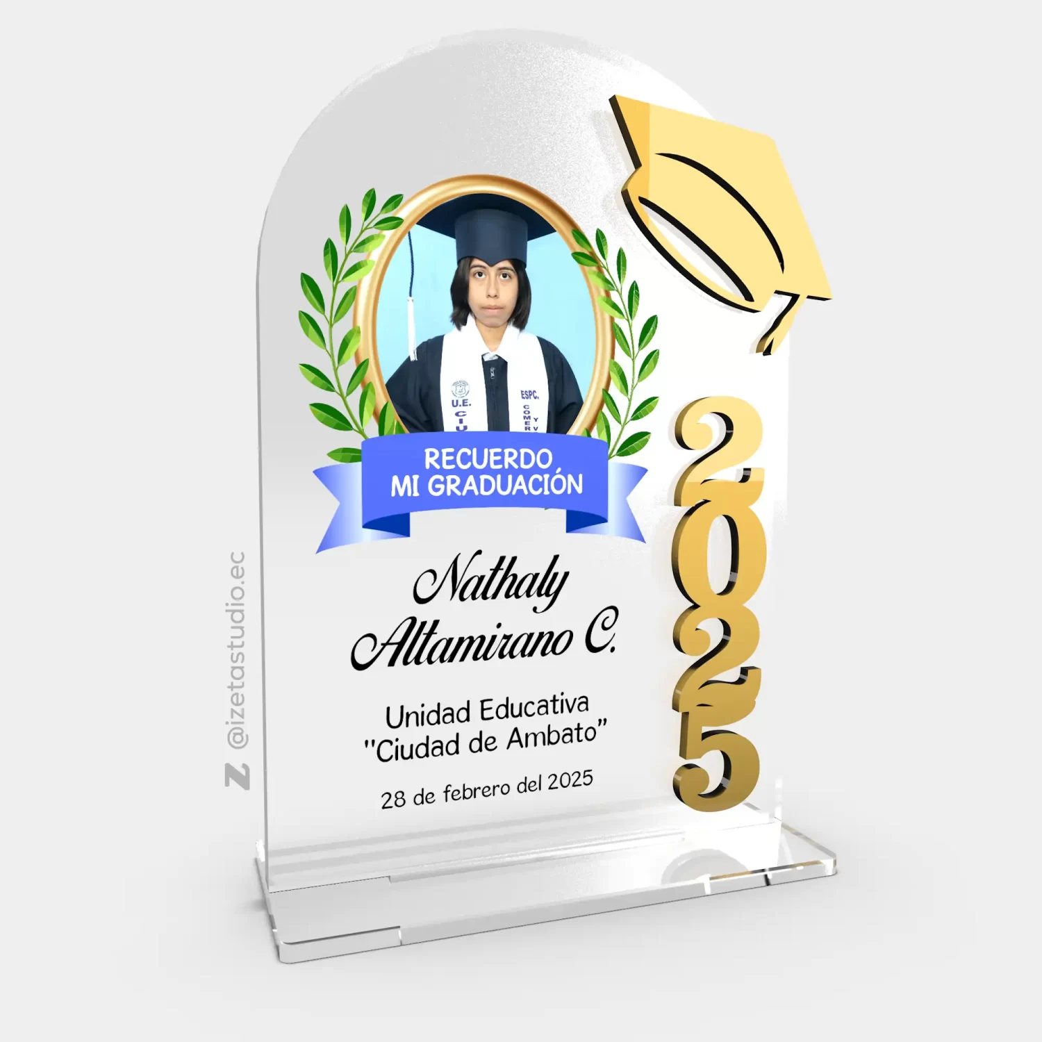 Recuerdo de Graduación en Acrílico Personalizado | Detalles Únicos para Tu Celebración
